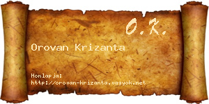 Orovan Krizanta névjegykártya